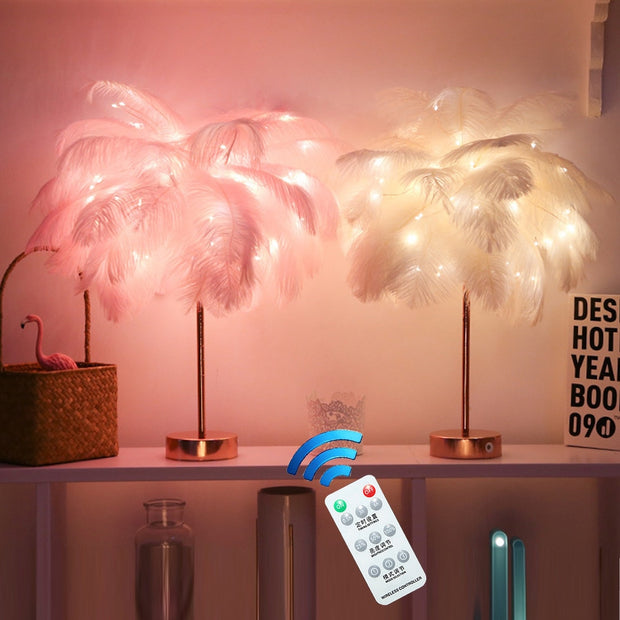 Feathered Tree Enticing Table Lamp
