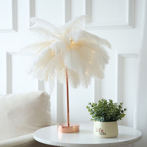 Feathered Tree Enticing Table Lamp