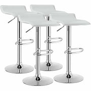 Set of 4 Swivel Adjustable Kitchen Counter Chair (PU Leather)