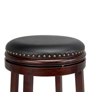 Set of 2 Rubber Wooden Dining Vintage Chairs (Dark Brown)