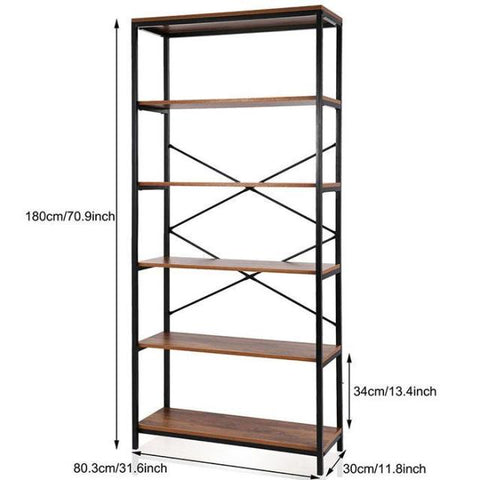 5-tier Rustic Bookshelf