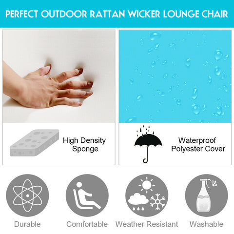 Patio Rattan Lounge Chair