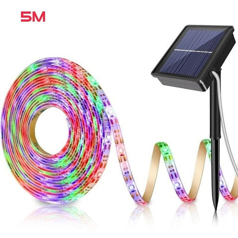 Solar Powered 5M 150LED Strip Light RGB