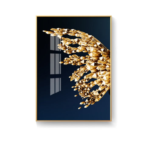 Nordic Golden Butterfly Canvas Painting (No Frame)