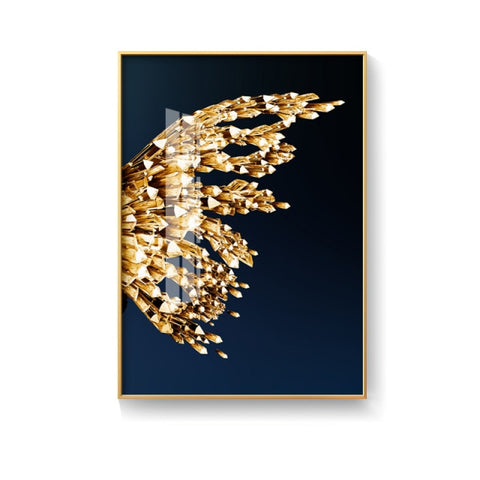 Nordic Golden Butterfly Canvas Painting (No Frame)