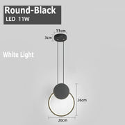 Modern Ring Led Pendant Light Bedside Lamp Living Room Restaurant Bedroom Coffee Commercial Home Decor Interior Lighting Fixture