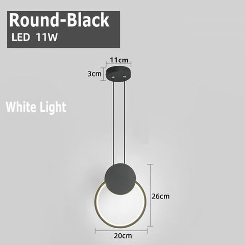 Modern Ring Led Pendant Light Bedside Lamp Living Room Restaurant Bedroom Coffee Commercial Home Decor Interior Lighting Fixture